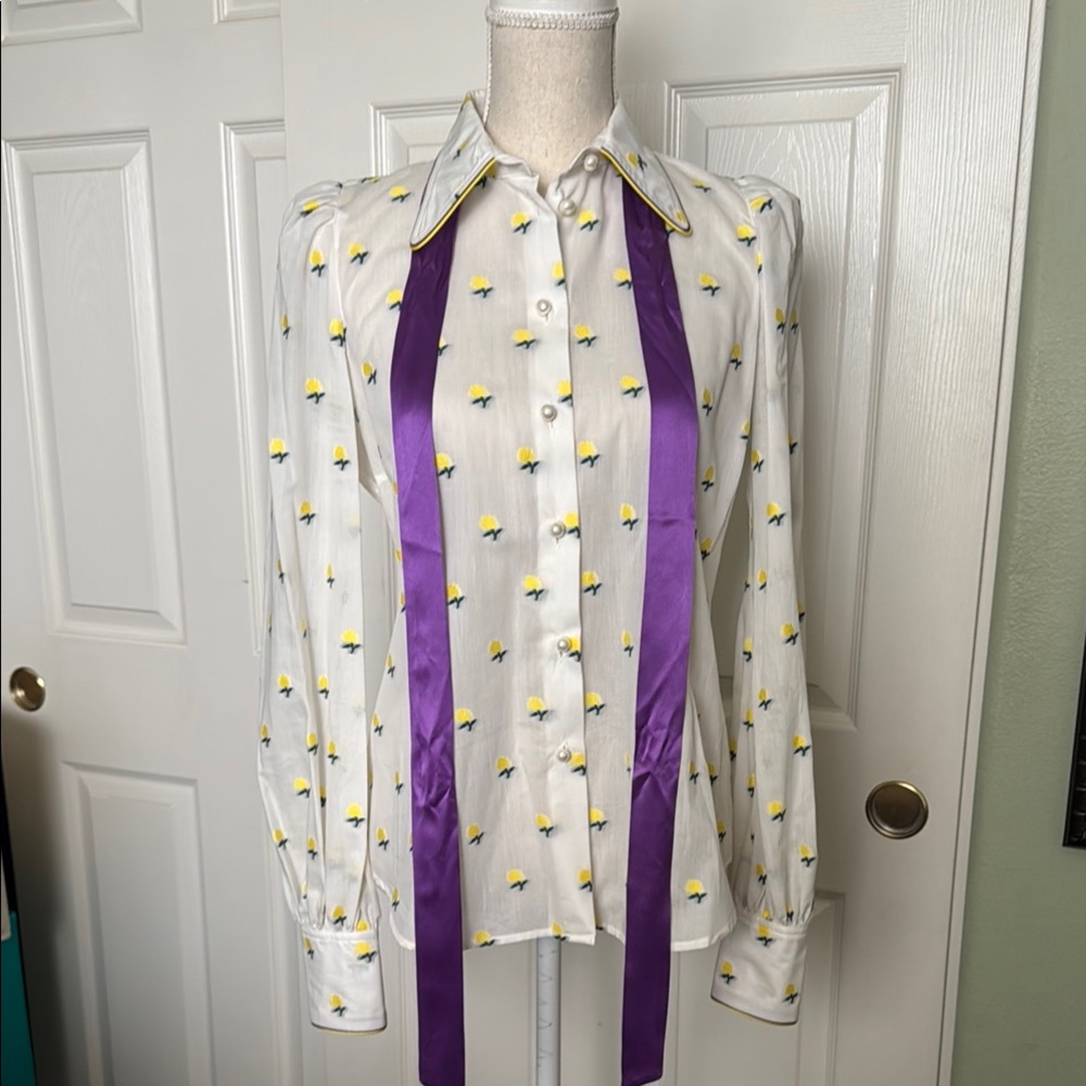 Marc Jacobs Embroidered Blouse Size 4